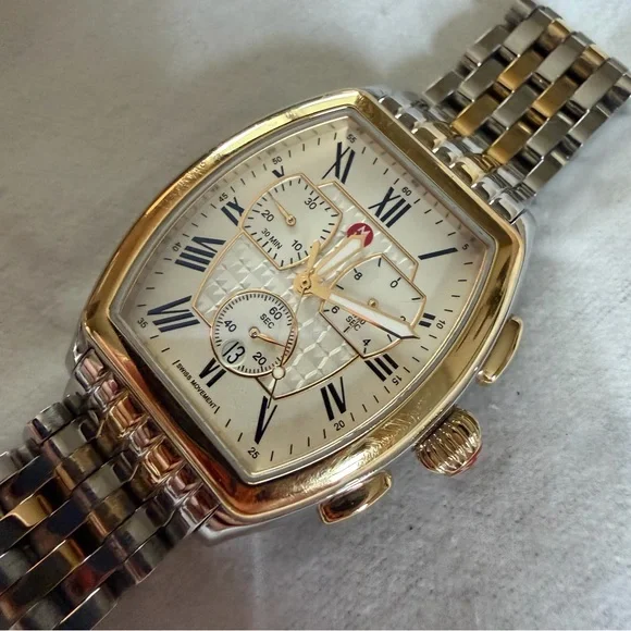 Michele Releve Two Tone Stainless and 18k Watch